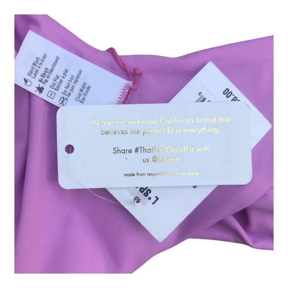 L Space Monica Wise Cabana Pink Ribbed Bikini Bottom Women's Size Medium NWT - Picture 10 of 11